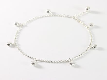 Fijne zilveren enkelband met schelpjes