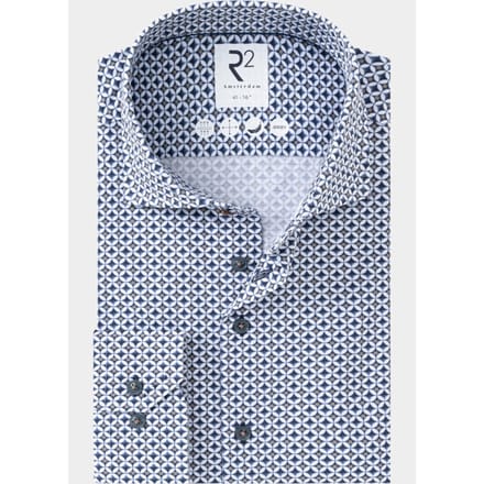 R2 Amsterdam Overhemd extra lange mouw printed single jersey shirt 134.wsp.xls.008/010