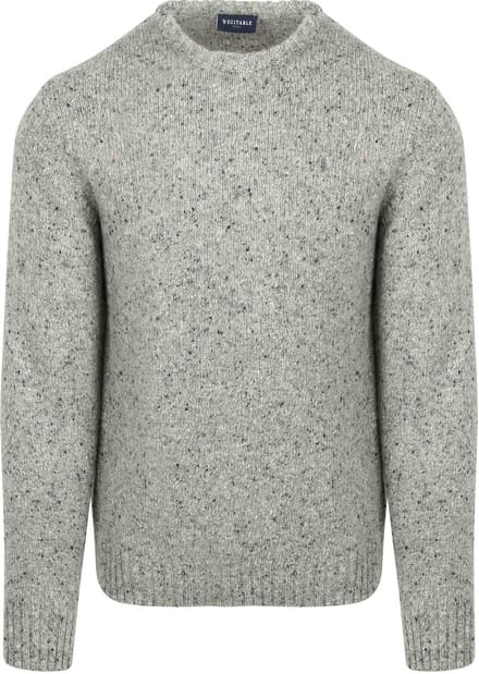 Suitable Trui Donnegal Tweed Eco Wool Grijs - Maat M - Heren - Pullover - Sweater