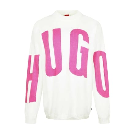Hugo Dames/Dames Crew Hals Relaxed Fit Trui met Lange Mouwen (Natuurlijk)