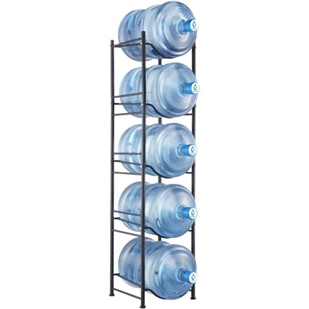 Support pour pichet d'eau à 5 niveaux Support pour bouteilles d'eau à rangée unique pour 5 bouteilles Noir