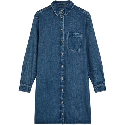 Jeanshemd jurk met lange mouwen voor dames Lee Coastal Sky