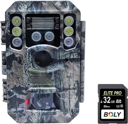 Wildcamera HD - Buiten Camera - Natuurlijk Leven - Tri-Flash Technologie - 32 Meter Bereik - Camouflage