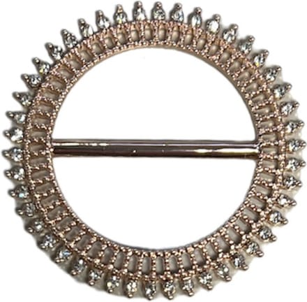 Fako Bijoux - Sjaalklem - Ring Met Strass - 45mm - Rosé Goudkleurig
