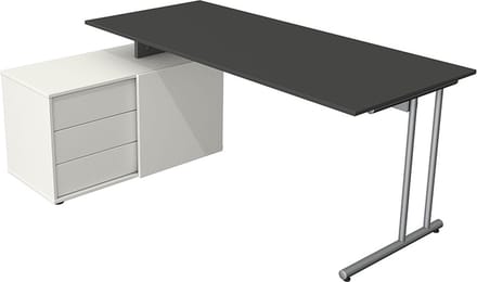Kerkmann - Bureau Profi antraciet met archiefkast 180x80cm