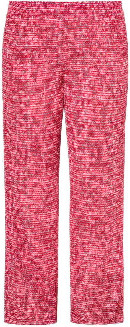 Studio Untold - Dames - Broek wijde pijpen structuur elastische tailleband - Appelrood - Maat 54