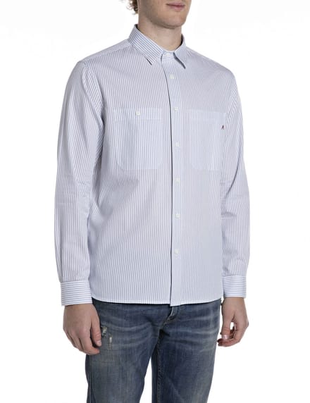 Replay Gestreept overhemd Regular Fit