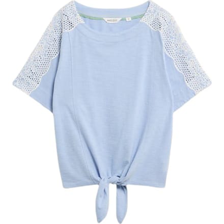White Stuff Sara Tie Hem Top Mid Blue Taglia: 14 REGULAR | Maglie Sportivi Outlet | Donna | Blu