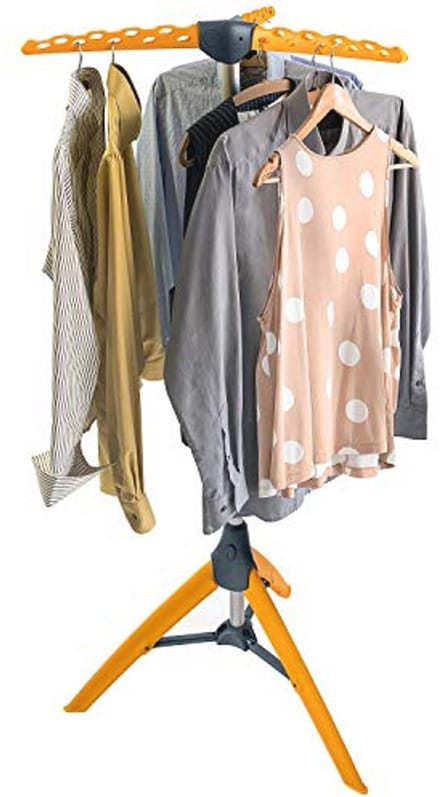 Tatkraft Palm Sturdy foldable drying rack for vertical fold prevention drying (Save time ironing), Maximum capacity 30 kg, With space for 42 Clothes hangers, Easy to assemble