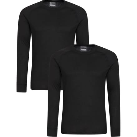 Mountain Warehouse Heren Talus Base Layer Top (Set van 2) (Zwart)