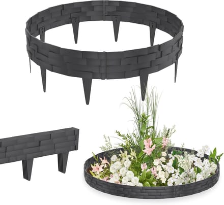 Flexibele Grasrand Steenlook Kunststof - 5 Meter Tuinpalissade voor Bloembedden en Gazon
