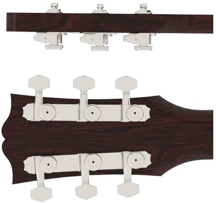 Hipshot HS6K2EL0N Gitaar tuner upgrade kit, 3 + 3 Grip-Lock, closed nikkel