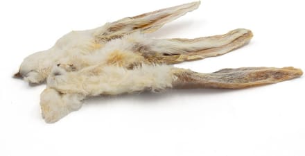 Konijnenoren met haar - Hondensnack - 2kg - 100% Natuurlijk - Gedroogd