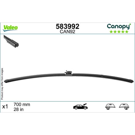 Wisserblad VALEO Canopy 583992, 700mm, Voor, 1 Stuk