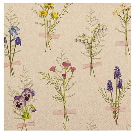Home fashion servetten spring herbarium, formaat 33 x 33 cm