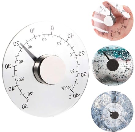 Buitenthermometer - Transparant, Rond - Thuisthermometer - Ø 10,7 cm