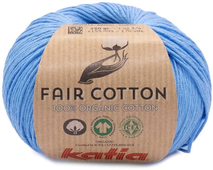 Katia Fair Cotton - 56 middenblauw - Biologisch Katoengaren