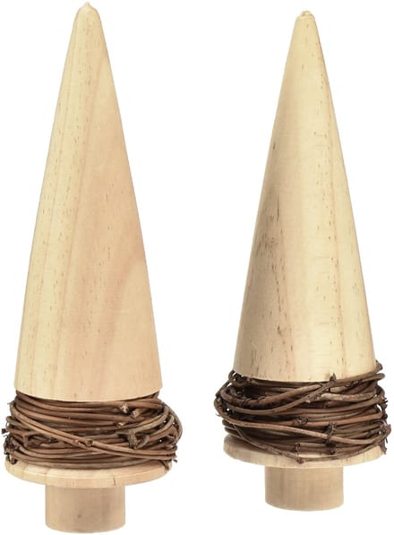 Kerstboomhout natuurlijke tafeldecoratie Kerstmis H18cm 2 st, 2 Stück