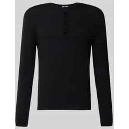Gebreide pullover met henley-kraag