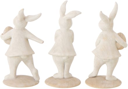 J-Line decoratie Konijn Ei - polyresin - beige - set van 3