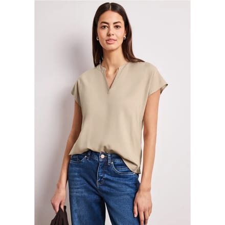 Blouse met losse schouders en gespleten hals
