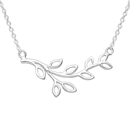 EAR IT UP - Ketting - Blaadjes - 925 sterling zilver - 40 tot 45 cm - 1 stuk