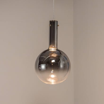 Eko-Light Hanglamp Toronto, glazen bol chroom-transparant, Ø 25 cm