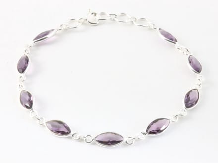 Fijne zilveren armband met amethist