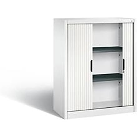 C + P Omnispace rolluikkast, 3 OH, afsluitbaar, B 1000 x D 420 x H 1230 mm, staal/kunststof, verkeerswit