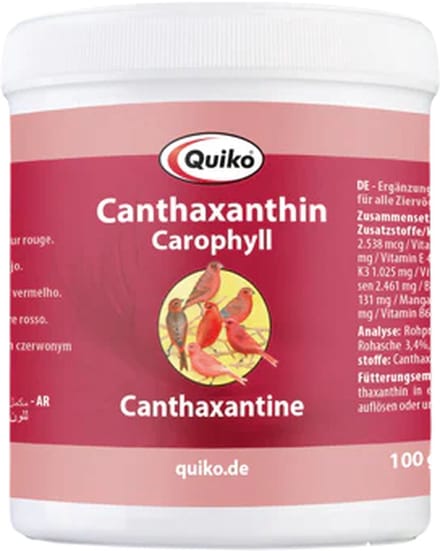 Quiko- Vogelvoer- Canthaxanthin Carophyll- Roodfactor- 100 gram