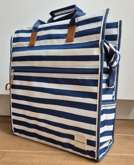 New Looxs Lilly Shopper Gestreept Fietstas - 18 liter – Blauw Wit