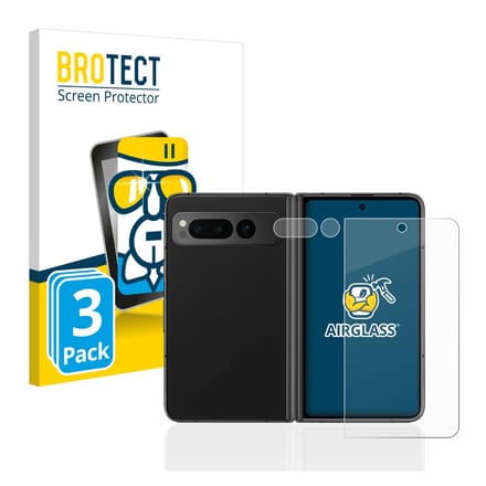 Screenprotector 3 Stuks voor Google Pixel Fold (Voor+Camera) Beschermglas transparant