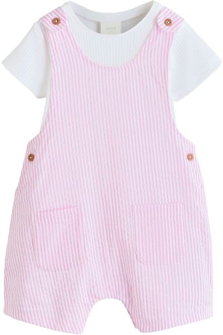 Next - Meisjes - 2-delige babyset van tuinbroek en rompertje - Roze