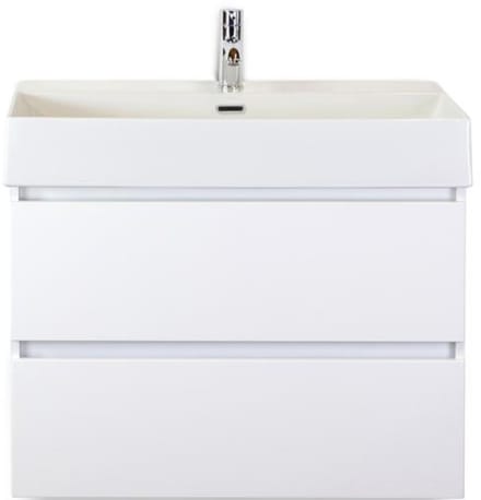 Maxx XL Badmeubelset 80 cm - Wit Hoogglans - Wastafel Kube 1 Kraangat