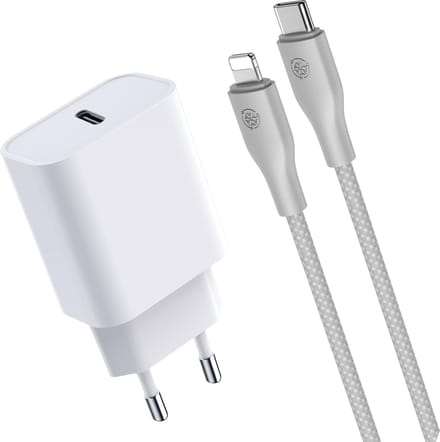 Usb-C Oplader Set geschikt voor iPhone Snellader - 1 Meter - 20w Fast Charge Lader met usb C Kabel