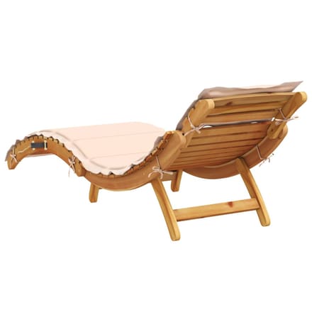 vidaXL | Ligbed | met kussen beige 55 x 184 x 64cm Massief Acaciahout