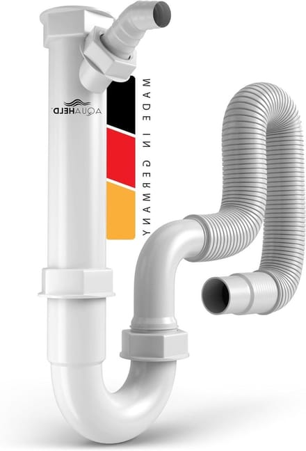 Sifon Keukenspoelbak - Flexibele Afvoer - Keuken Installatie - Apparaataansluiting - 40/50 mm - Wit