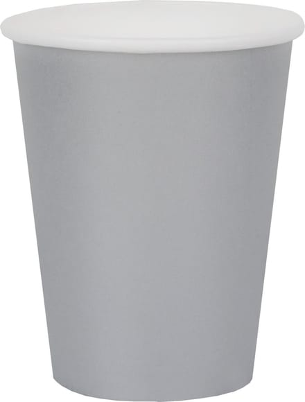 Santex feest/verjaardag bekertjes - 10x stuks - karton - zilver - 270 ml