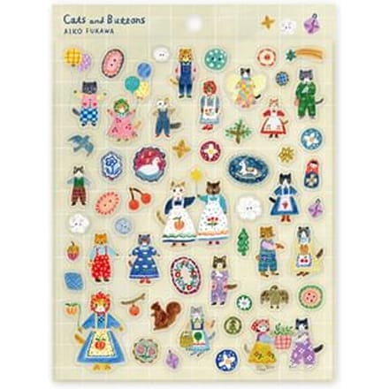 Cats and Buttons /Aiko Fukawa Sticker One Size