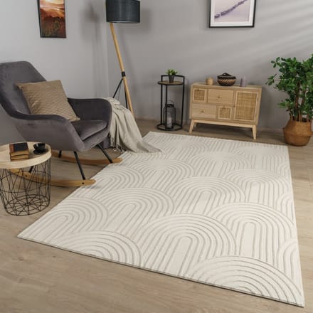 Woonkamertapijt eetkamer kortpolig geometrisch uiterlijk Skandi Boho effen kleuren 80 x 150 cm Rechthoek 80 x 150 cm Rechthoek beige