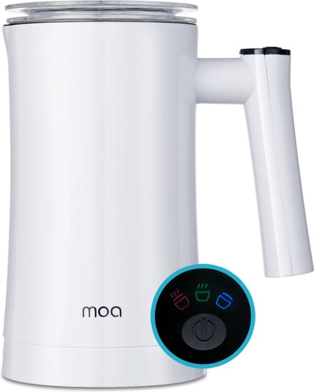 MOA Elektrische Melkopschuimer - 3-in-1 - Handige Melkschuimer - 330 ML - Voor Cappuccino - Melkklopper - Wit