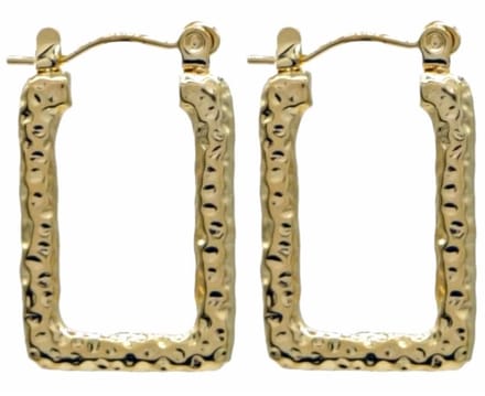 Oorbellen Rechthoekig - Oorringen - RVS - 2,5 cm - Goudkleurig