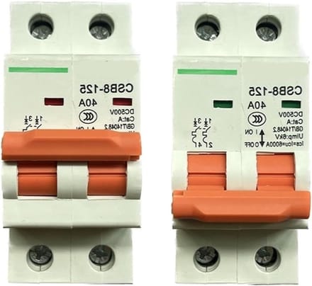 Automatische schakelaar - Stroomonderbreker - Beveiliging installatie - 500V DC - 50A - Wit