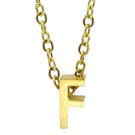 Initial ketting letter F - Minimalistisch - Goudkleurig Staal