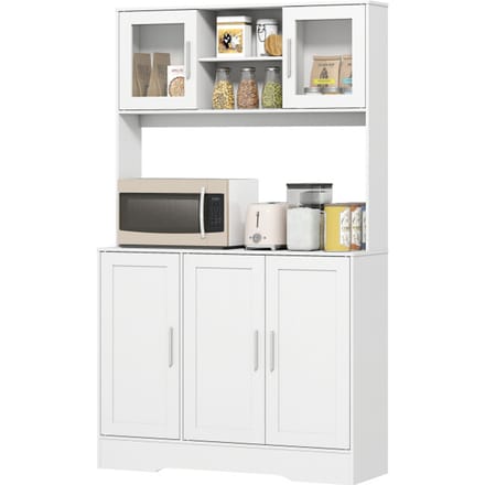 4goodz Keukenkast Scandinavisch Design met Glazen Deuren - Wit