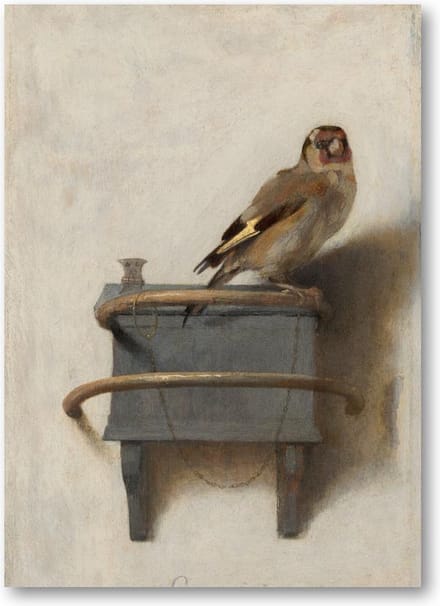 Het puttertje - Carel Fabritius - 50x70 Forex Staand -