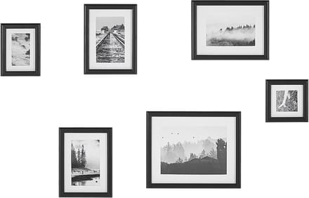 ZINIARE - Fotolijst Set van 6 - Zwart - Staand, Liggend - MDF
