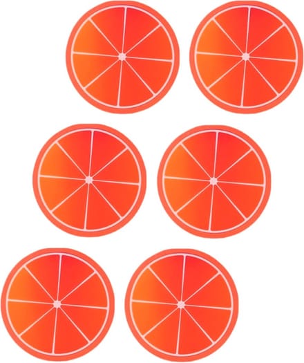 Fruitige Siliconen Onderzetters - Fruit Collectie - 6 Stuks - 9cm - Sinaasappel