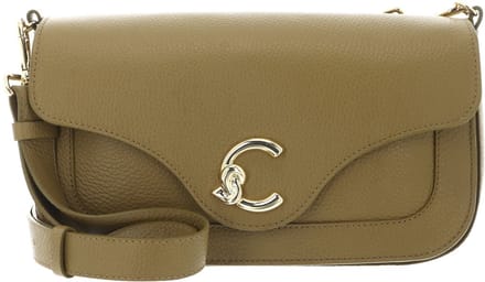 COCCINELLE Leren schoudertas C-Me Handbag Grainy Leather Seagrass kaki
