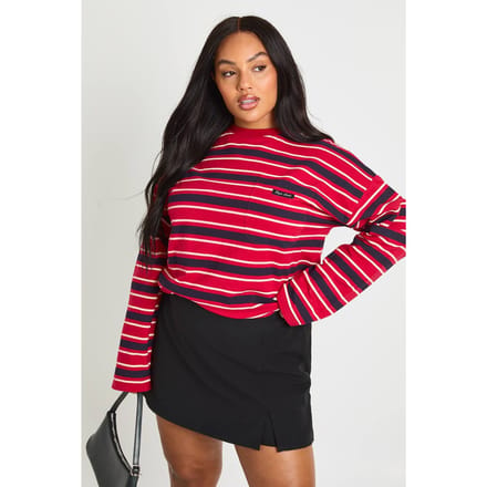 boohoo Dames Plus Geweven Wrap Skort | Zwart | Maat: 44